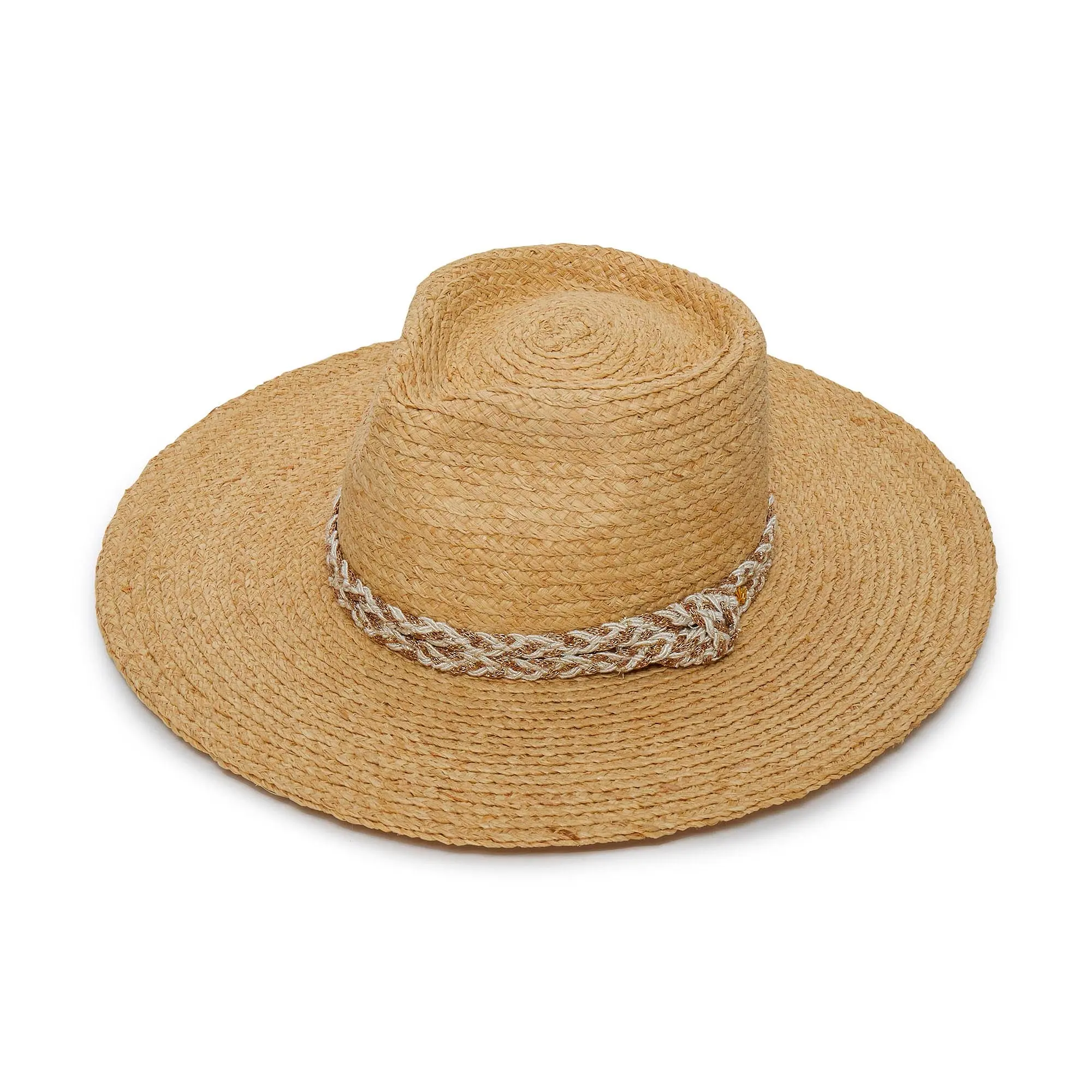 NATURAL BRAIDED ROPE STRAW HAT