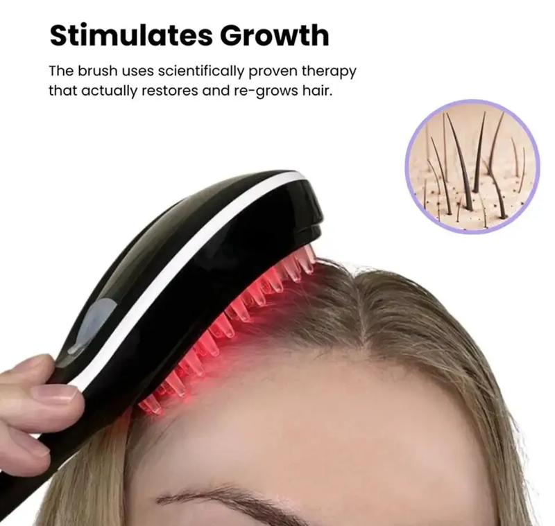 Vital5 Red & Blue Light  Therapy  for Scalp &  Growth with Dropper for Serum - Plastic Massage & Steaming  for Conditioning Treatment Irish curl  Detangling  loc Handy Hairbrush Defining Hair Brush