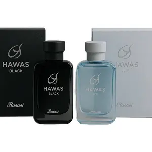 Rasasi Hawas Black & Hawas Ice Eau de Parfume 100ml Set of 2 - Premium Fragrance for Men & Women, Versatile & Stylish, Ideal Gift Set, Regular Edition