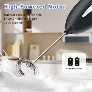 Portable Handheld Electric Milk Foamer with High-Powered Motor Stainless Steel Pitcher for Coffee Latte Smoothies & Espresso Distribution Tool with Stand Batteries Required