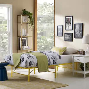 Modway Horizon Twin Stainless Steel Bed Frame in Yellow