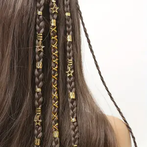 36pcs Star Decor Hair Ring Accessories ,Beads Hair Braid Rings Clips Dread Locks