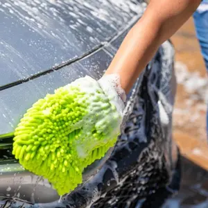 2 Pack Premium Chenille Microfiber Car Wash Mitts - Scratch-Free & Ultra Soft - Deep Cleaning - Multi-Surface Use - Durable & Reusable - Machine Washable - Perfect for Car Washing & Home Cleaning - Delicate Hand Feel with Outstanding Softness
