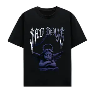 Vintage Sadboyz Shirt | Retro Music Merch Graphic Tee in Black Cotton