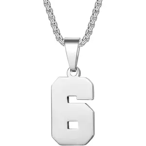 Number Necklace for Men Athletes Number Chain Stainless Steel Jersey Pendant Personalized Sports Jewelry Gift for Men Basketball Baseball Football