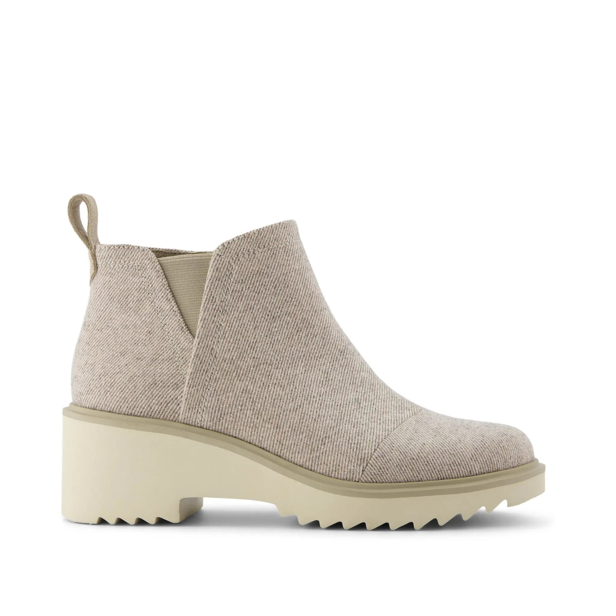 Maude Natural Shimmer Twill Wedge Boot
