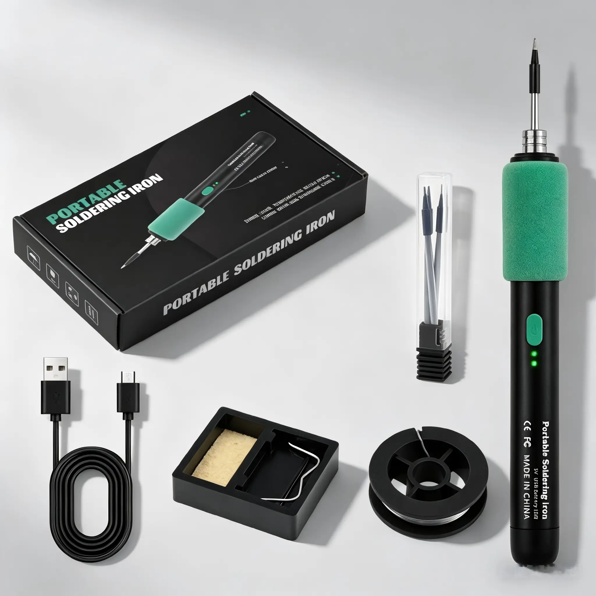 Cordless USB Rechargeable Mini Electric Soldering Iron 1 Set - Type-C Port, 650mAh Batteries, Lightweight and Compact Portable Household Welding Tool for DIY Enthusiasts, Jewelry Work, Electronics Repair, Charger
