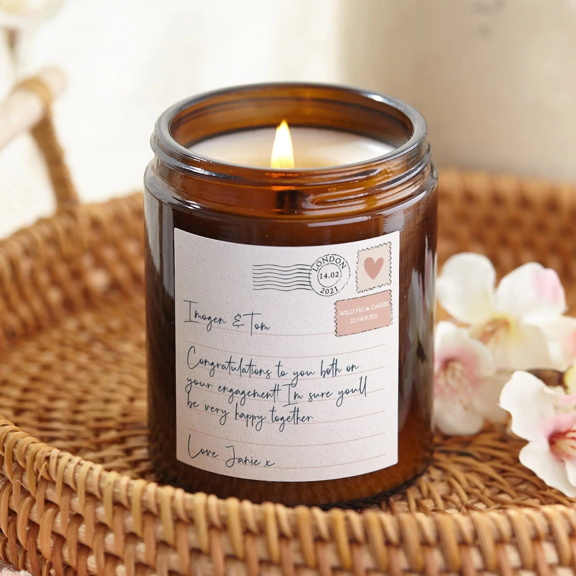 Wedding Gift Personalised Letter Candle, Unique Personalised Wedding Gift for Couple, Bride