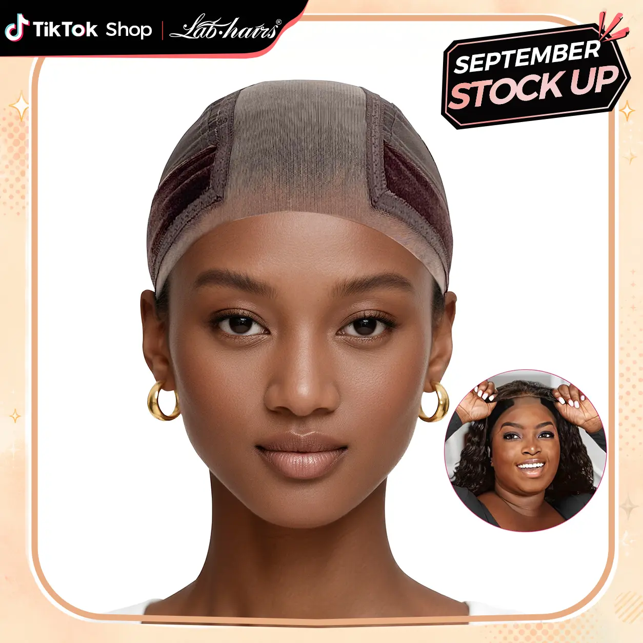 Labhairs Glueless Wig Grip Band - Adjustable Wig Head Accessory with Velvet Edges, Seamless Lace Line, Large (21.5-23.5in) Breathable Scalp-Fit, Comfortable for Sensitive Scalps, Unisex