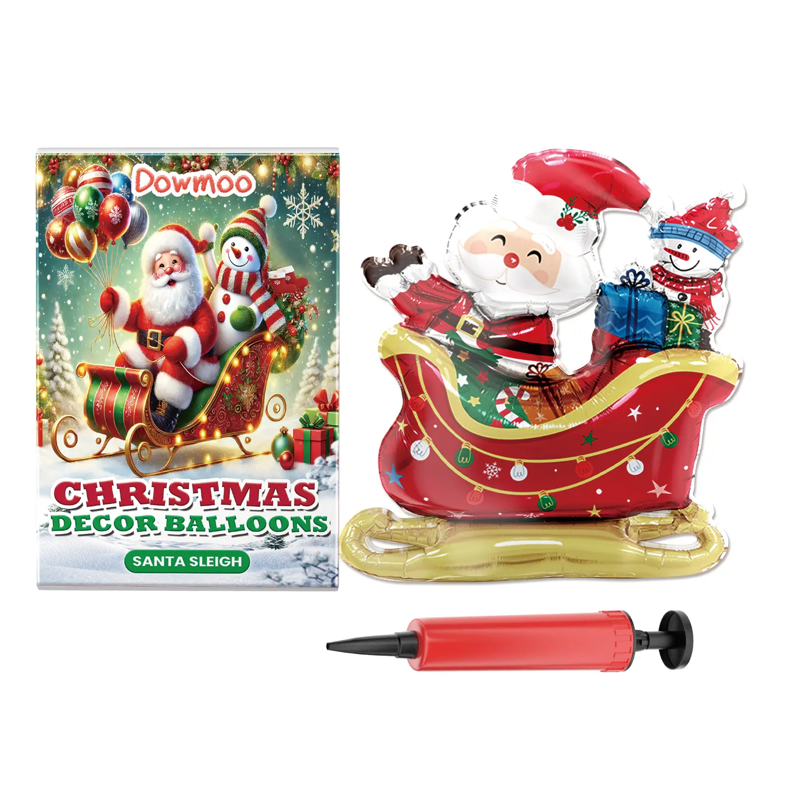 Christmas Balloons, Balloon Standing Santa Claus Reindeer Christmas Tree Event Atmosphere Arrangement