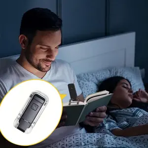 USB Rechargeable Book Clip Lamp, LED Reading Light, Portable Eye-Friendly Lamp, Adjustable Brightness, Flexible Rotation, Ideal for Bed or Car