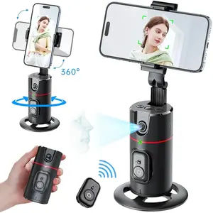 Ohhgo Auto Face Tracking Phone Holder Tripod, No App Required, 360° Rotation Smart Face Body Tracking Tripod Selfie Phone Camera Stand for TIK Tok, Vlog, Live Streaming, Youtube Video OhhGo