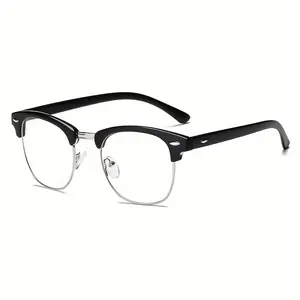 Anti-Blue Light Glasses - Black Metal Frame with Anti-Eye Strain Lens, Modern Y2K Computer Glasses for Men & Women, Lightweight Metal Frame Eyewear with, Compatible with Smartphones, Tablets, Laptops - Office, Gaming, Everyday Use, Techfriendly Eyewear,