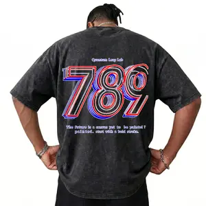 Vintage Oversized Men’s T-Shirt | Premium Washed Cotton with “Quantum Leap 789” retro-futuristic design, heavyweight | Graphic | Retro streetwear for summer daily wear | Perfect gift for fashion-forward men