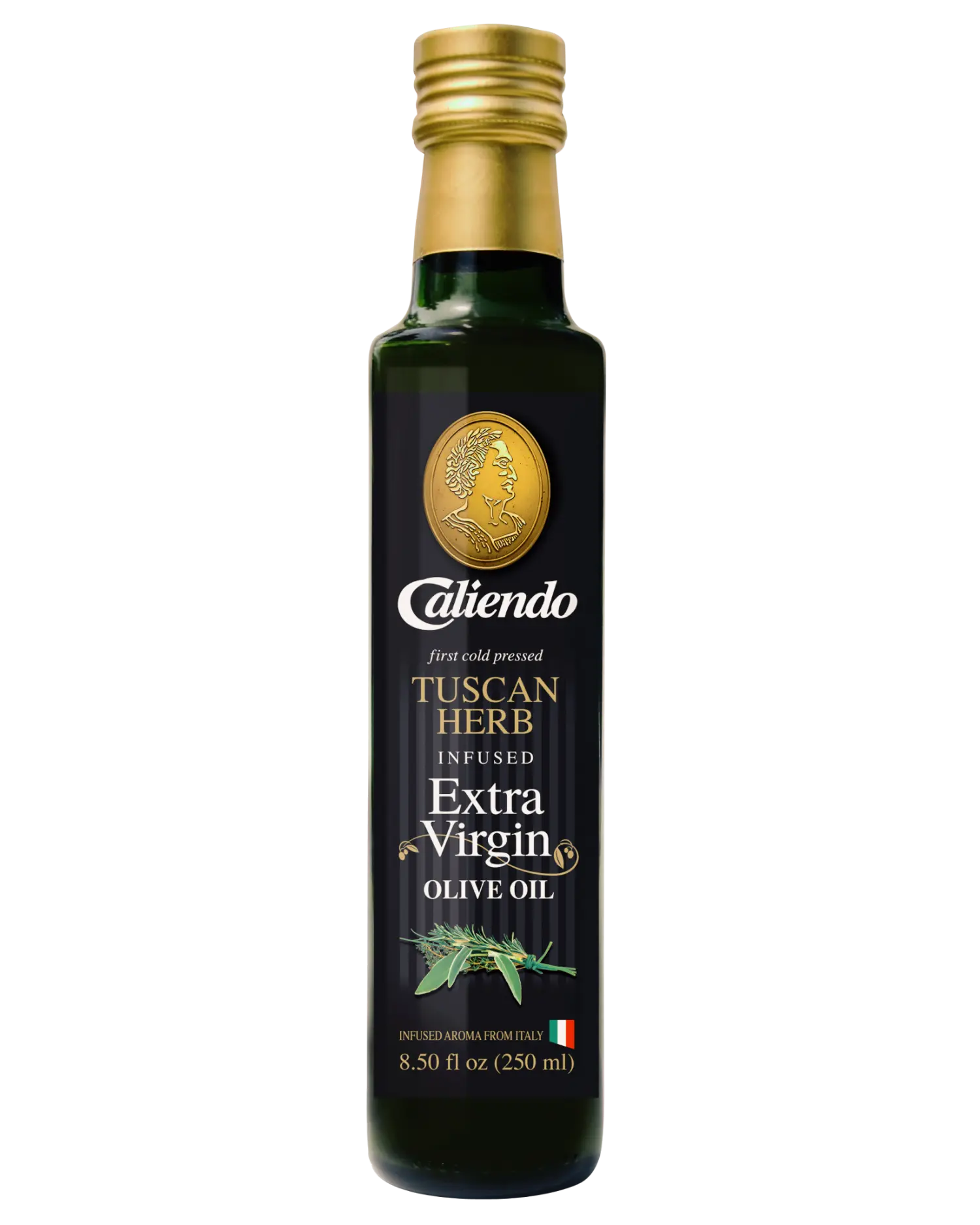 Caliendo Premium Tuscan Herb Infused Extra Virgin Olive Oil, Authentic Italian - 8.5 Fl Oz Bottle