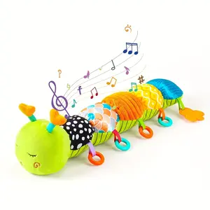 Cute Animals Design Plush Toy, Interactive Duck Shaped Soft Sensory Toys with Sound, Early Education Toy for Newborn, Birthday Gift for Infant,Baby Boys Stuff, Rattle Maracas Sensory