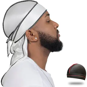 Silky Durag for Men Wave Cap Satin Dorag for Men Women 360 Wave