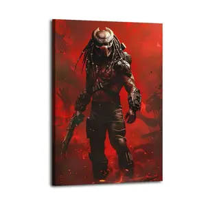 OneAlien Predator - Combat State Design, Home, Bar, Cafe, Office Poster, Alien DecorationDecorative Posters,Stylish and Creative Wall Decorations, Suitable for Bedrooms, Offices, Apartments, Dormitories, Etc,Art Prints. quirky wall decor crystal  wood pós