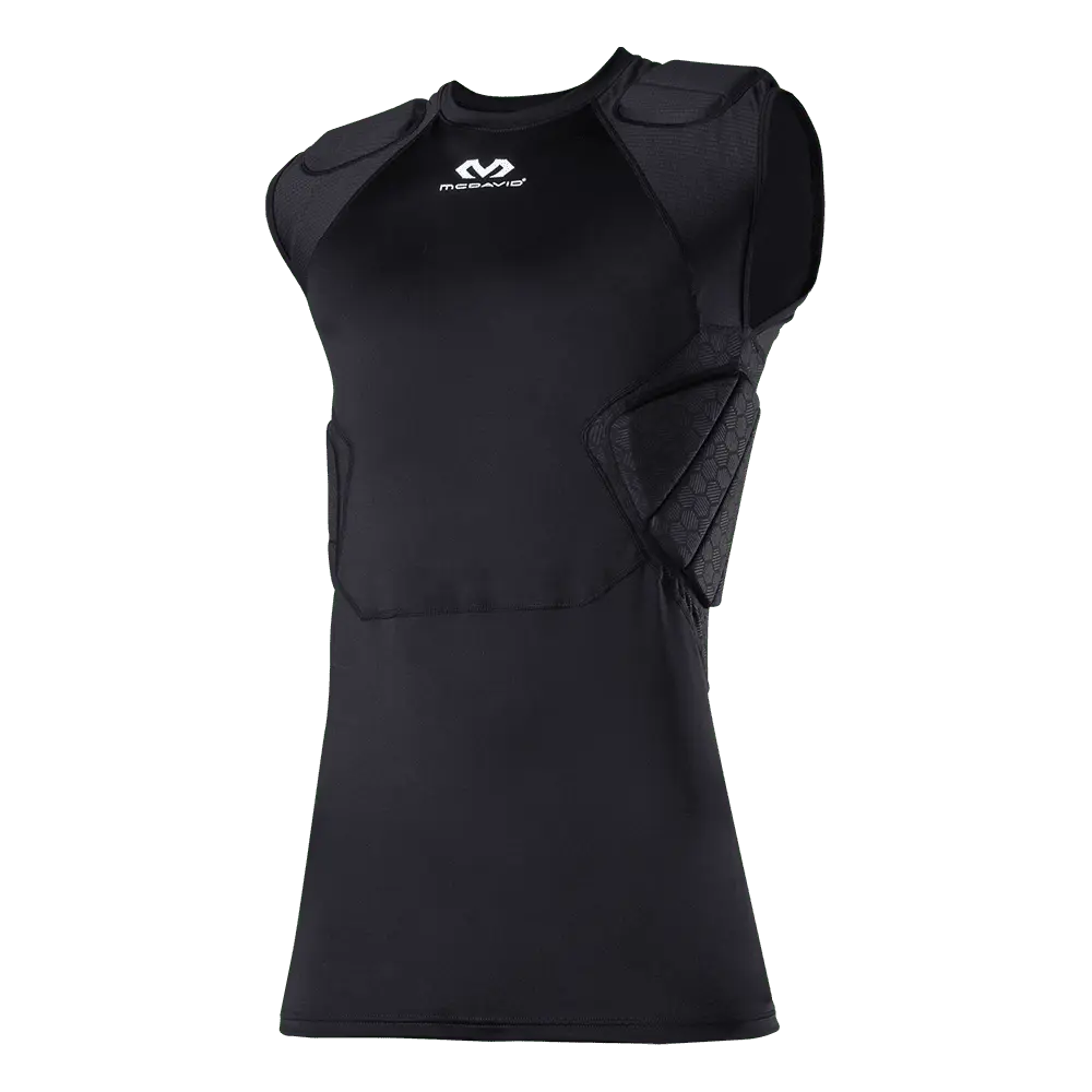 McDavid Rival Integrated Shirt/5-Pad - Football & Lacrosse Compression Top with 5-Pad Protection & Light Breathable DesigN
