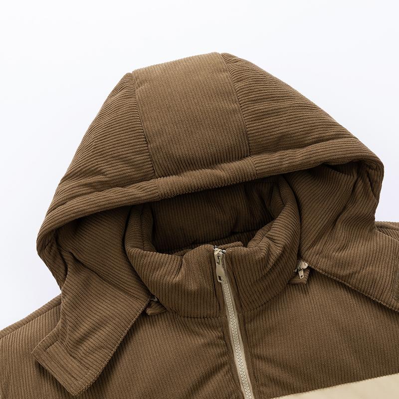 Modern Men's Cotton-Padded Coat: Mixed-Material Cut with Milano Italy Typography Graphic Print – A Sleek Warm Piece Merging Functional Design With Contemporary European Aesthetic Perfect for Daily Commutes Leisure Days or Cold-Weather Adventures