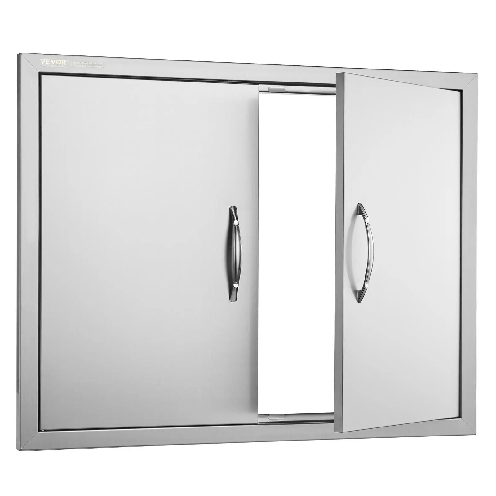 【Summerfinds】VEVOR BBQ Access Door, 31W x 24H Inch Double Outdoor Kitchen Door, Stainless Steel Flush Mount Door, Double Wall Vertical Door with Handles and Hooks, for BBQ Island, Grilling Station, Outside Cabinet