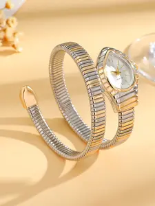 Elegant Snake Design Dial Women's Watch, Unique Style, Soft Aura, Versatile Daily Commute Timepiece, Modern Fashionable Wristwatch, Single Piece