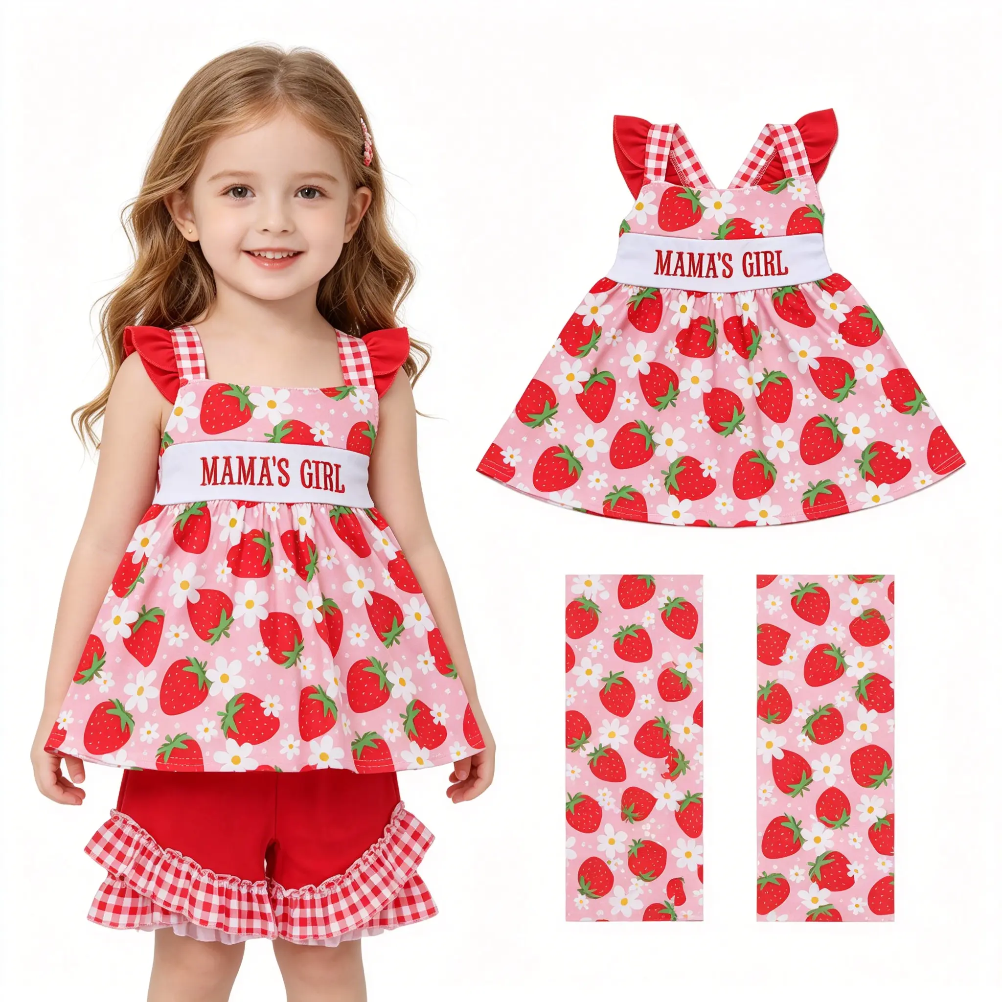 C Toddler Girl Clothes Girl Strawberry Outfit Summer Clothing Set