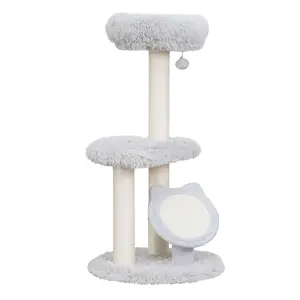 Petpals Rockview Cozy 2-Level Scratching Post Cat Tree