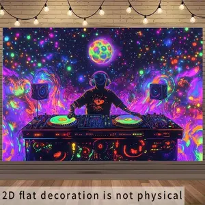 2D Flat, 1 piece, 70.9x43.3 inches, music-themed party backdrop - durable decoration, ideal gift for birthdays, tailgate parties, music lovers and party enthusiasts, celebration decoration, vibrant design pattern