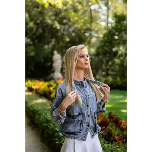 Denim Jacket With Tie