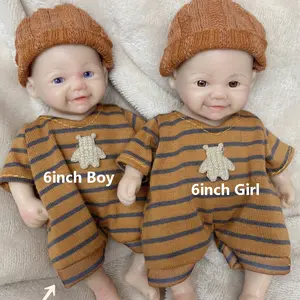 1PC 6 Inch Silicone Boy/girl Doll, Palm Size Portable, Washable, Handmade, Perfect Collectible Gift, Full Body Design