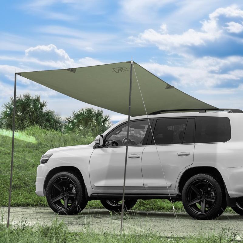 FEIWOOD GEAR Car Awning for SUV, 10 x 5.6 FT Van Truck Awning for Camping, Needn't Roof Rack Hardwares Waterproof UV50+
