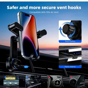Phone Mount Holder [Gravity Automatic Lock] Cell Phone Car Mount,Universal Hands Free Cell Phone Cradles Stand for Car Air Vent Fit for All iPhone Smartphone