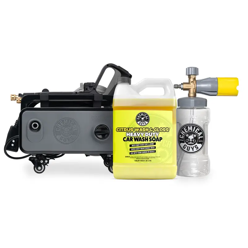 CHEMICAL GUYS ProFlow Bundles – Complete Car Wash Kit with ProFlow PM2000 Pro Pressure Washer, Big Mouth Foam Cannon & Citrus Wash & Gloss Soap for Powerful, Scratch-Free Cleaning & Glossy Finish, Car Wash Sprayer, Foam Lance, Car Wash Access, Car Wash Eq