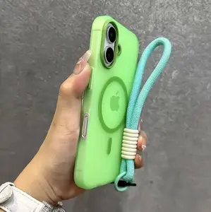 MagSafe Lanyard iPhone Case – Candy Color Wrist Strap Protection