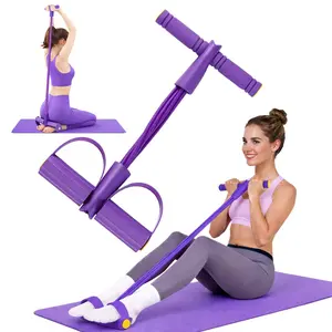 2026 NEW Manual Tension Training Pedal Resistance Band - 6-Tube Eco-Friendly Natural Latex Yoga Stretcher, Adjustable Multifunctional Elastic Tool for Home Gym Arm & Waist Training, Suitable for Adults,