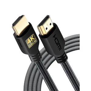 4K HDMI Cable 10 ft | High Speed Hdmi Cables, Braided Nylon & Gold Connectors, 4K @ 60Hz, Ultra HD, 2K, 1080P, ARC & CL3 Rated | for Laptop, Monitor, PS5, PS4, Xbox One, Fire TV, & More