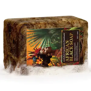 ELAIMEI AFRICAN BLACK SOAP-100g per box, 1 box pack, handcrafted African black soap. It cleans and nourishes the skin, reviving its luster. Suitable for home use and suitable for all skin types.