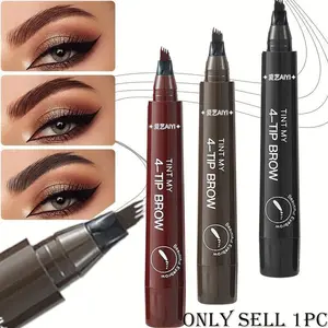Long-Lasting Durable Eyebrow Pencil for All Skin Types, Four Tips Design, Five Color Options, Semi-Permanent Brow Contour Pen, Eyebrow Makeup Products
