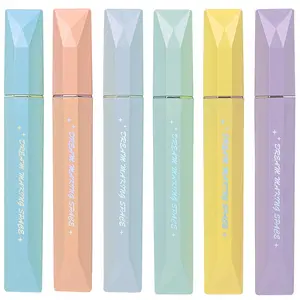 Glitter Pastel Highlighter,Set of 6 Pcs Cute Aesthetic Highlighters Assorted Colors,Chisel Tip,Metallic Highlighters for Journal Planner, Highlighting, Note-taking