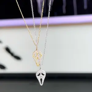 Pink Ghost Face Necklace for Women - Perfect for Halloween