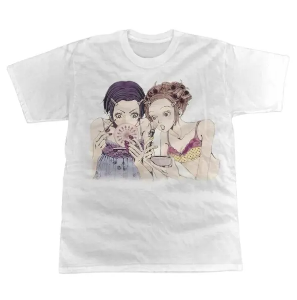 Nana And Hachi Retro Anime T-Shirt Vintage Unisex Cotton Crewneck Tee Printed Design Menswear Womenswear Streetwear Top Hoodie Casual Summer Shortsleeve Fitted Tshirt Tropical