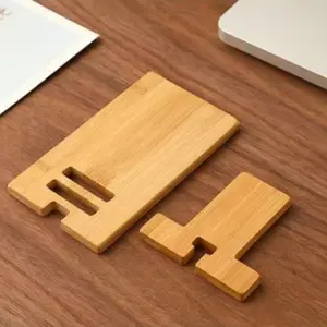 Portable Detachable Bamboo Wood Phone Stand, Aesthetic Eco-Friendly Real Wood Material, Durable and Non-Slip, Universal Compatibility, Perfect for Watching Movies and Office Use, Accessories