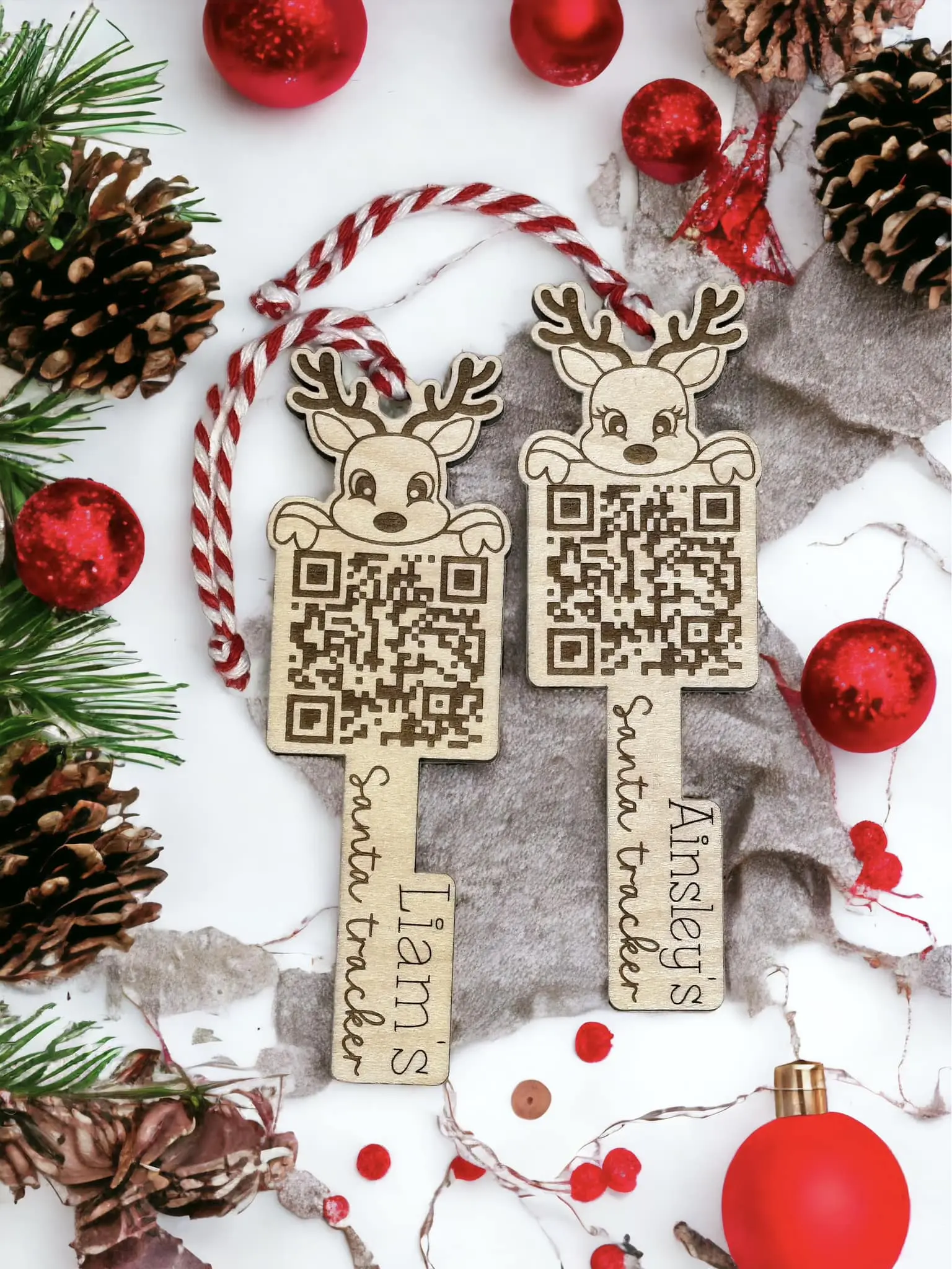 Magical Santa Key Christmas Eve Gift Customized Name Ornament QR Code santa tracker Personalized Gifts Christmas Adventure Keepsake gifts Children