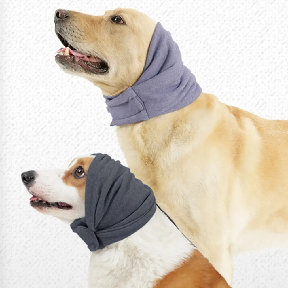 Dog Calming Hoodie, No Shake Ear Wraps for Dogs, Adjustable Dog Ear Muffs for Noise Protection, Ear Wrap Head Cover for Head Warp Anxiety Relief, Hematoma, Grooming and Force Drying, Headwear