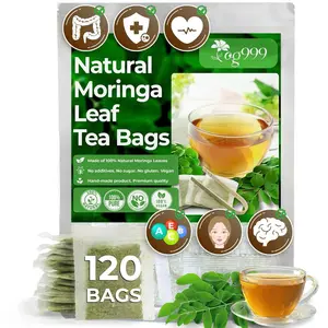 FreshDrinkUS Moringa Leaf Tea Bags, 100% Natural & Pure from Moringa Leaves. Loose Leaf Moringa Herbal Tea. Moringa Leaf Tea. No Sugar, No Caffeine, No Gluten, Vegan. Beverage