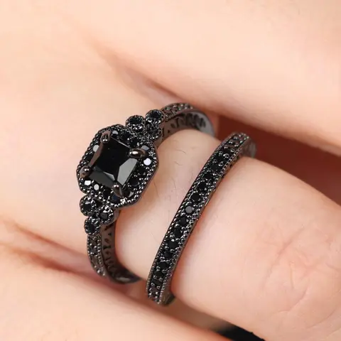 2counts/set Women's Elegant Fashion Rhinestone Decorated Ring, Casual Versatile Accessories, Streetwear Cubic Zirconia Jewelry