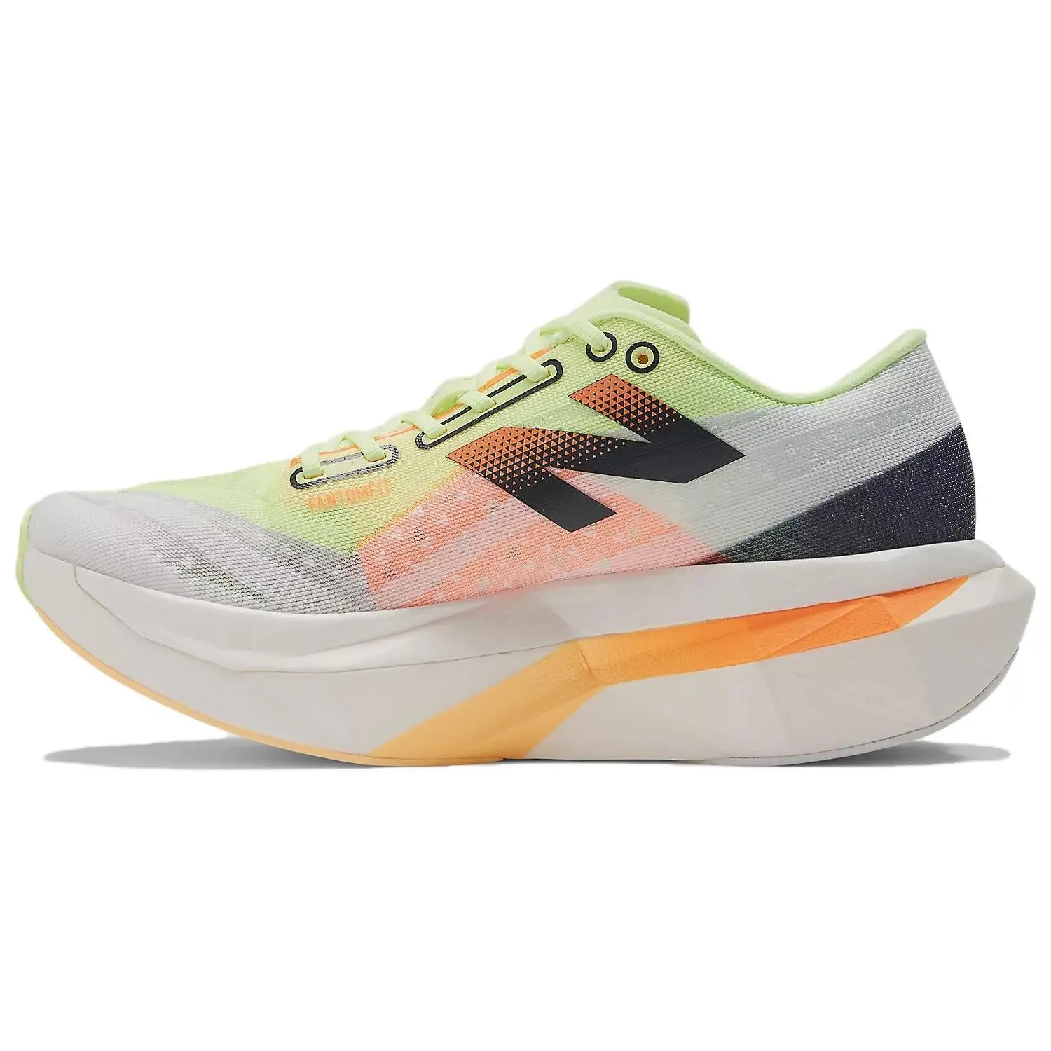 New Balance Women's FuelCell SuperComp Elite V4 White Lime Mango' Comfort Low Top Running Shoes WRCELLA4