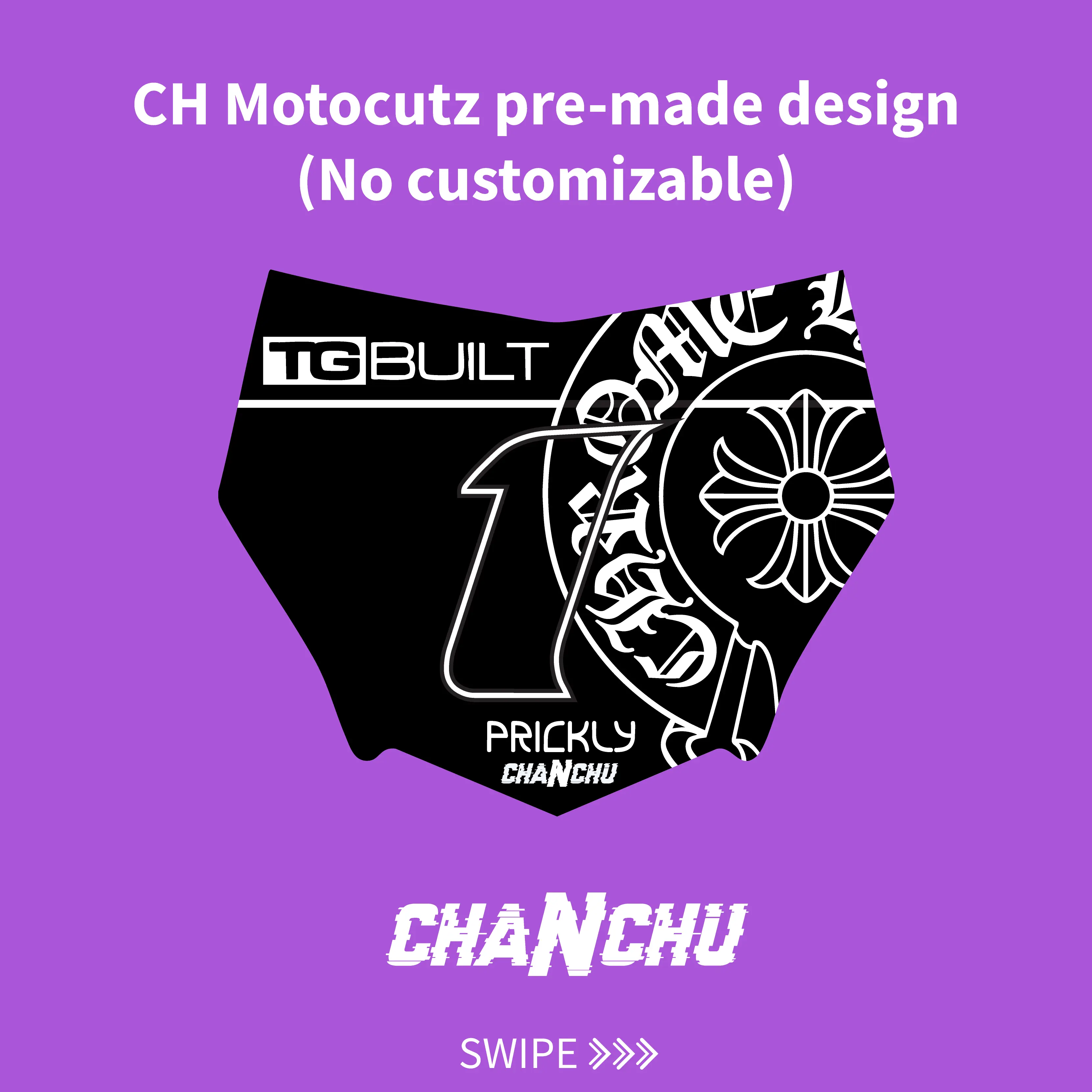 CH Motocutz pre-made front number plate sticker - Made to order