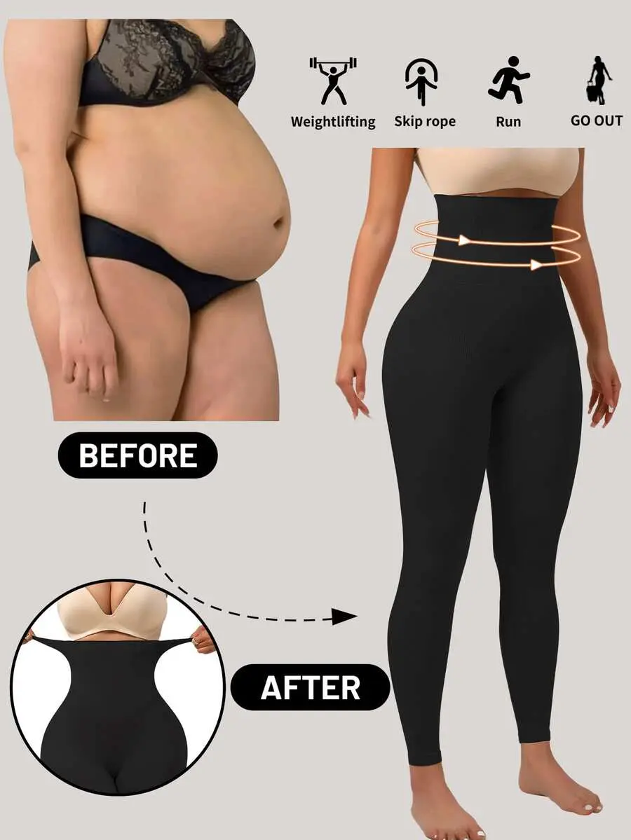 SLAYAURA Waist Butt Lifting Tummy Control Yoga Sports Leggings, Slimming High Elasticity Non-Tight Thin Sheer Fabric 4-Season Wearable Athletic Leggings